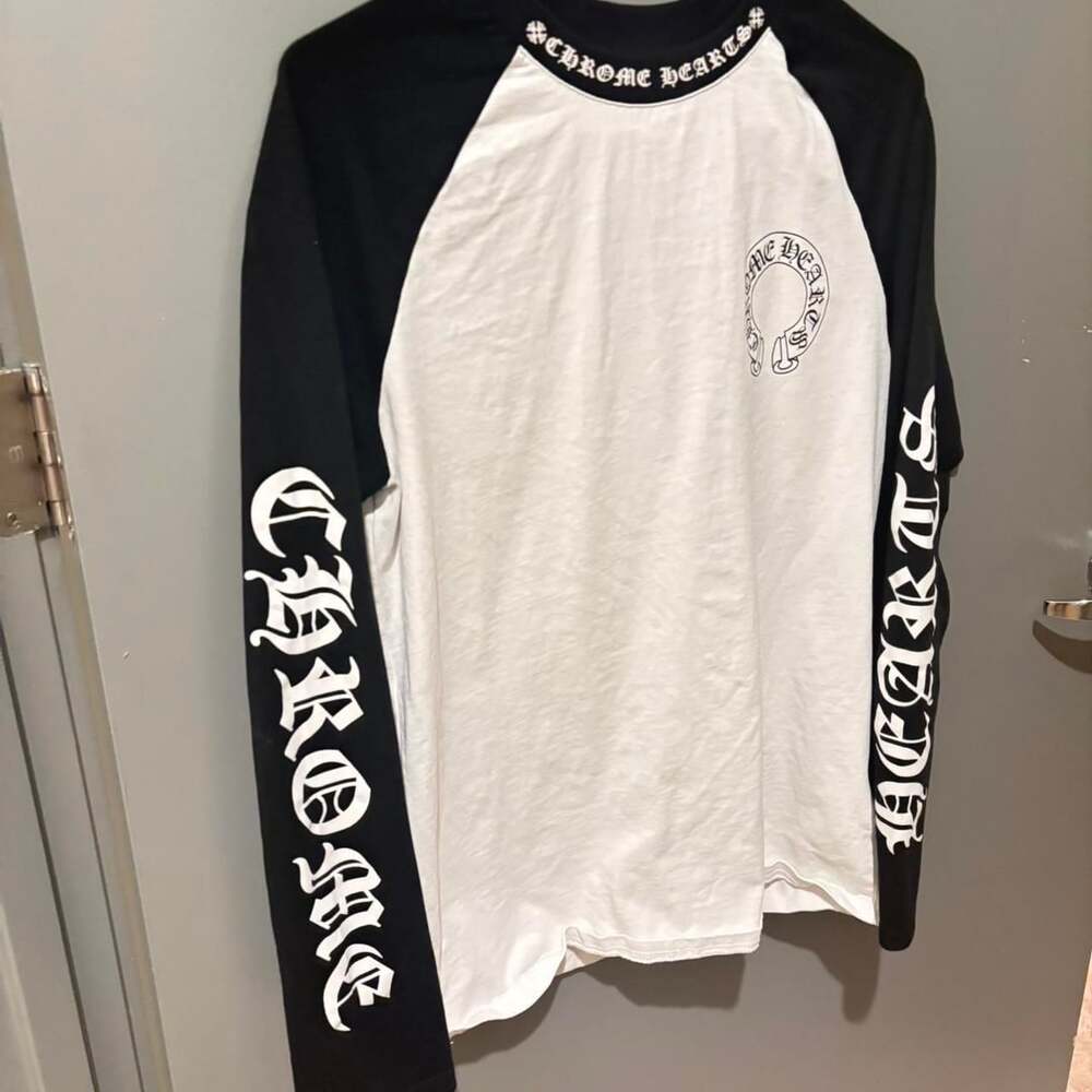 Chrome Hearts Long Sleeve Raglan T-Shirt Medium Black White